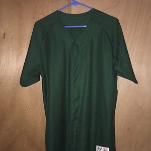Green button up jersey brand new